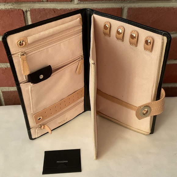 WOLF Est.1834”Chloe”Laser Cut Leather Jewelry Portfolio Case NWOT - Picture 6 of 16